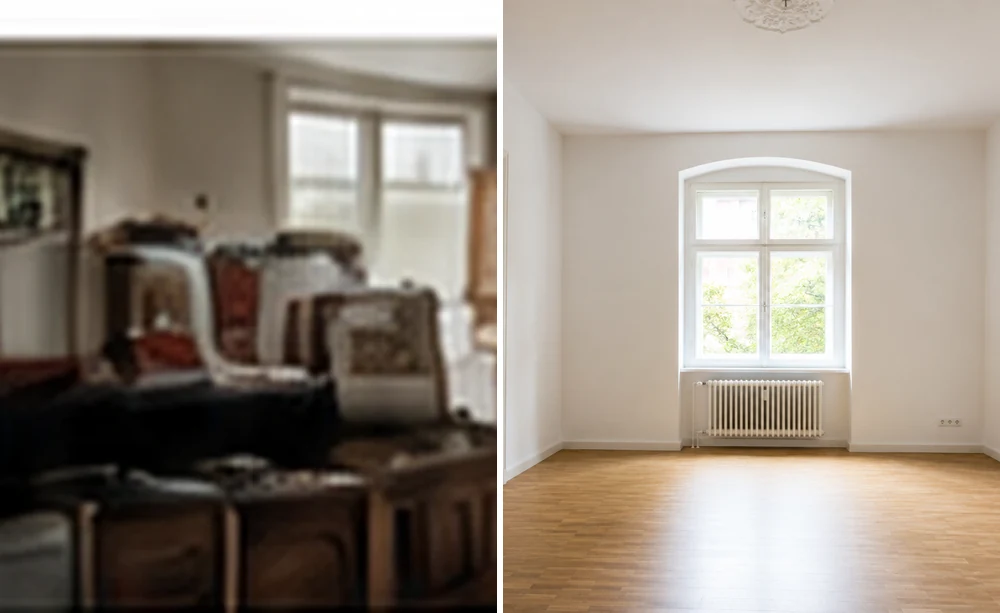 Wohnhaus vor einer Hausentrümpelung